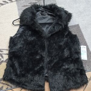 Monsoon Black Faux Fur Vest for Kids